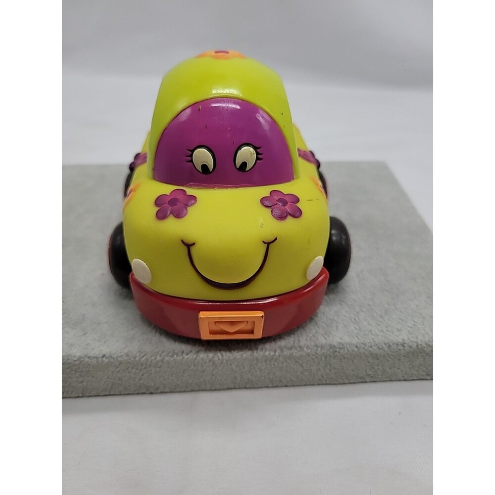 Just B You Flower Pull-Back Friction Car Vehicle Toy Rattle Bell for Baby 5"